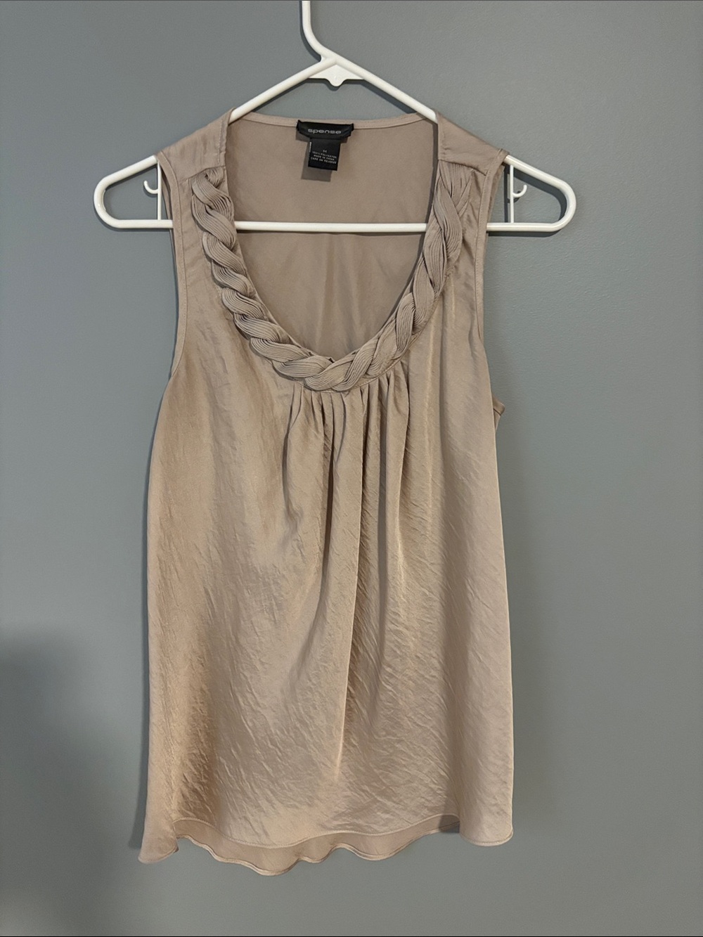 Express Taupe Braided-Neck Sleeveless Camisole